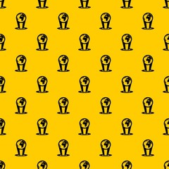 Hologram globe pattern seamless vector repeat geometric yellow for any design