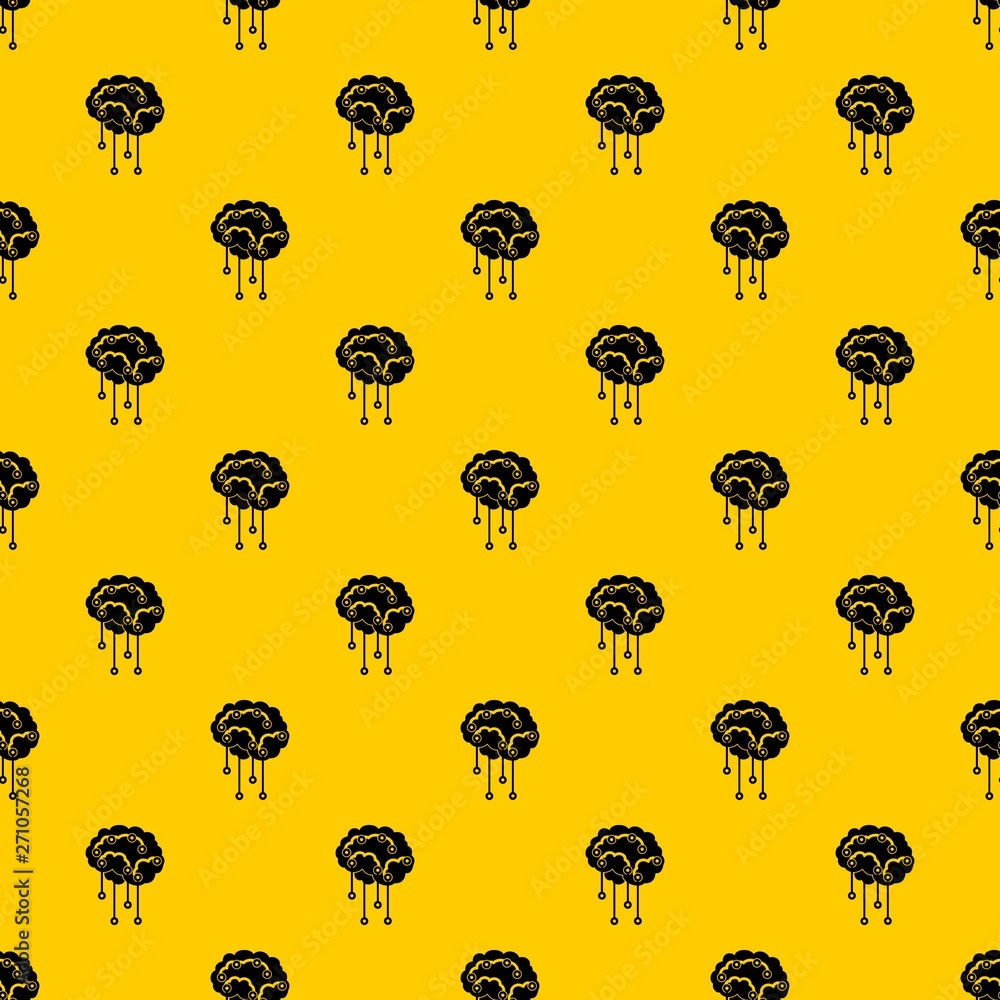 Aufkleber sensors on human brain pattern seamless vector repeat geometric yellow for any design