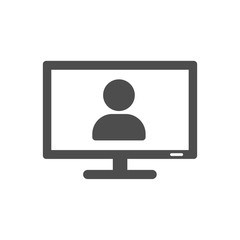 video call online conference vector icon isolated on white background web icon for mobile and ui design