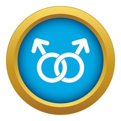 Gay love sign icon blue vector isolated on white background for any design