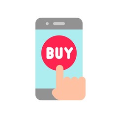 Mobile shopping vector, Digital marketing flat style icon