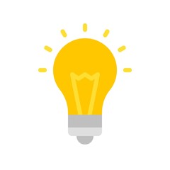 Light Bulb vector, Digital marketing flat style icon