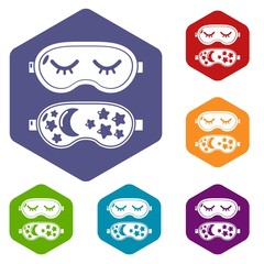 Dream icons vector colorful hexahedron set collection isolated on white