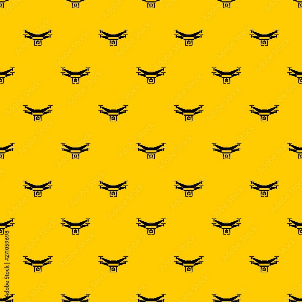 Poster drone video camera pattern seamless vector repeat geometric yellow for any design