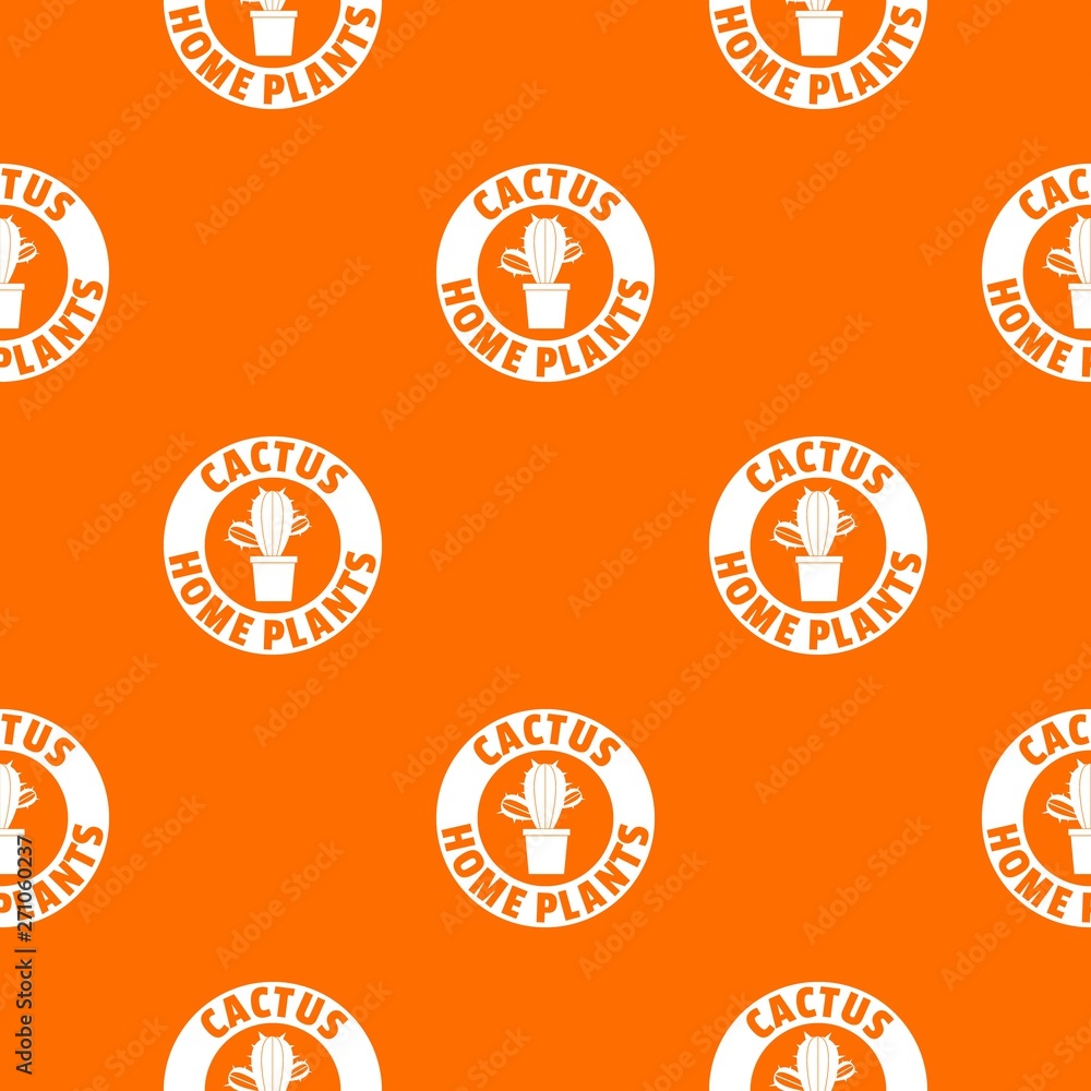 Poster botanical cactus pattern vector orange for any web design best
