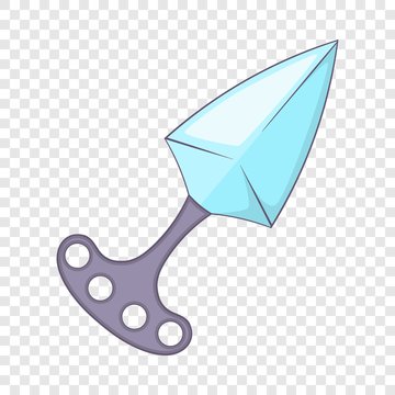 Brass knuckles with knife icon. Cartoon illustration of brass knuckles with knife vector icon for web design