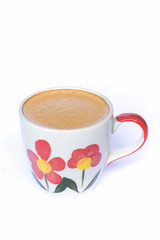  Patterned coffee mug isolated on a white background