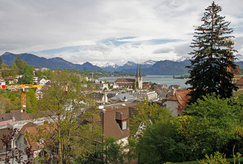 the cityscape of city Luzern in Switzerland