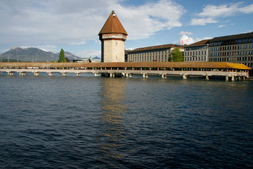 the chapel bridge in swiss city Luzern