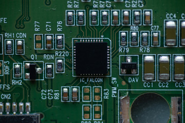 Macro photo of microcircuits close-up without inscriptions