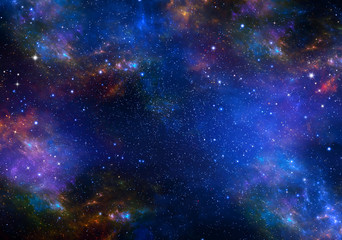 Night sky - Universe filled with stars, nebula and galaxy. Abstract background - obrazy, fototapety, plakaty