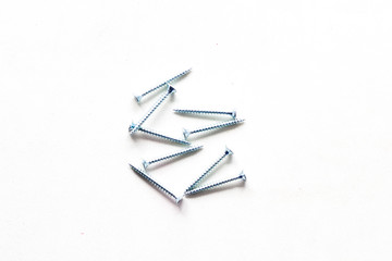 Screws still life large self tapping screws on white background