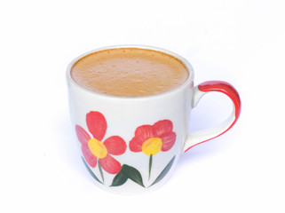  Patterned coffee mug isolated on a white background
