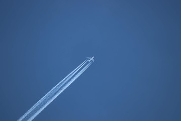 Plane flying in clear sky