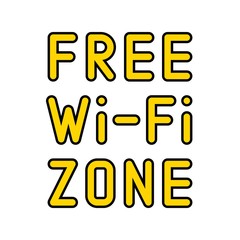 Free WiFi logo icon, wireless local area networking vector