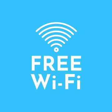Free WiFi logo icon, wireless local area networking vector