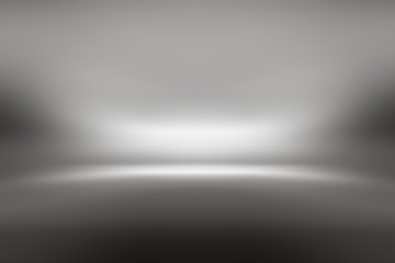 perspective floor backdrop black room studio with gray gradient spotlight backdrop background for display your product or artwork 