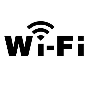 WiFi symbol icon, wireless local area networking vector