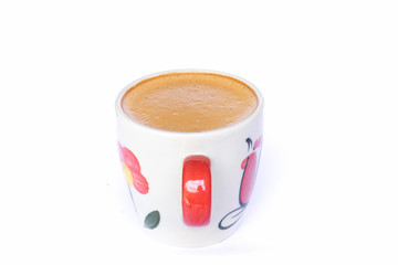  Patterned coffee mug isolated on a white background