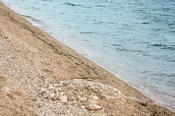 Adriatic Sea coast beach background.