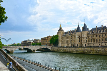 Fototapeta na wymiar Castle Conciergerie - former royal palace and prison. Conciergerie located on the west of the Cite Island and today it is part of larger complex known as Palais de Justice. Paris, France