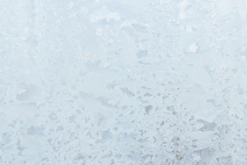 Frosty patterns on a frozen ice box in the early morning