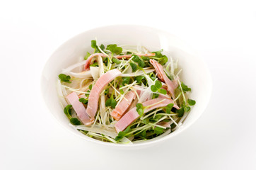 豚ロースハムとかいわれのサラダ