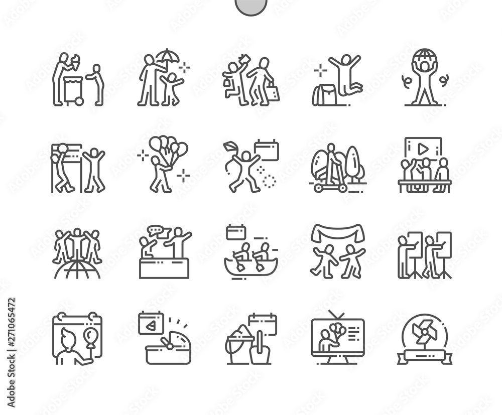 Aufkleber international children's day well-crafted pixel perfect vector thin line icons 30 2x grid for web gr