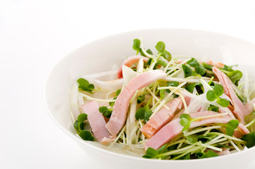豚ロースハムとかいわれのサラダ