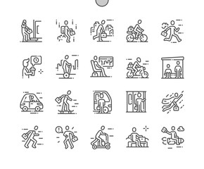 People go to work Well-crafted Pixel Perfect Vector Thin Line Icons 30 2x Grid for Web Graphics and Apps. Simple Minimal Pictogram