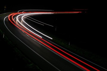 lights of cars with night