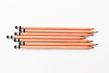 pencils background / pencil tip connect concept for bridging the gap for success.