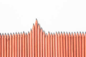 pencils background / pencil tip connect concept for bridging the gap for success.