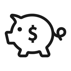 piggy bank - minimal line web icon. simple vector illustration. concept for infographic, website or app.