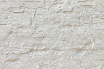 White plastered brick wall texture.