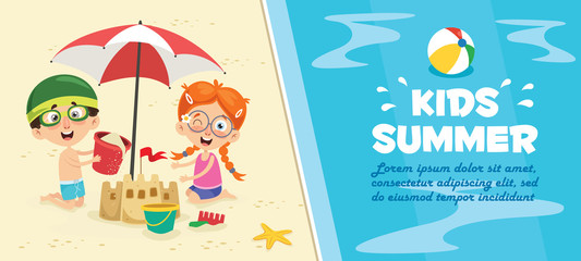 Vector Illustration Of Summer Children