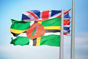 Dominican and British flags