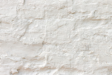 White plastered brick wall texture.