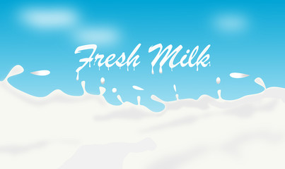 Abstract background Fresh milk illustration vector design.