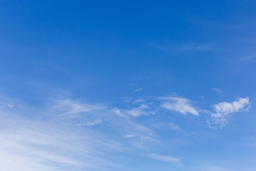 Beautiful clear blue sky with white cloud in the morning for fresh background concept
