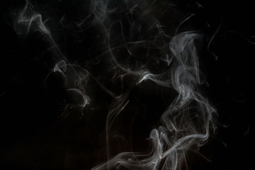 puffy smoke  isolated dark background