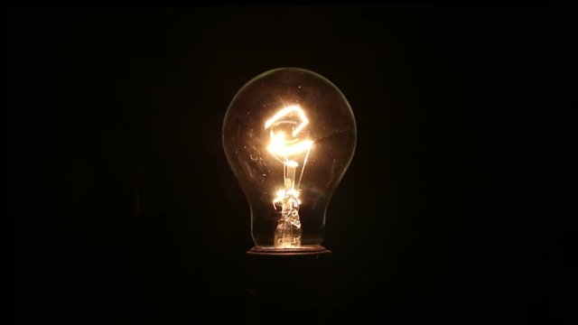 incandescent lamp on isolated black