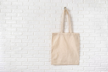 Mock up of white eco cottone bag