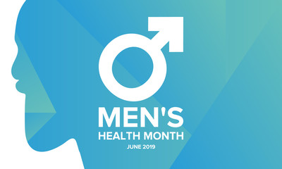 National Men's Health Month in June. Health education program. Celebrated annual in United States. Medical concept. Care and health. Poster, card, banner and background. Vector illustration