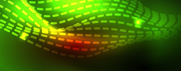 Fototapeta premium Shiny neon lines techno magic futuristic background, magic energy space light concept, abstract background wallpaper design