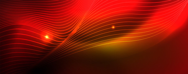 Shiny neon lines techno magic futuristic background, magic energy space light concept, abstract background wallpaper design