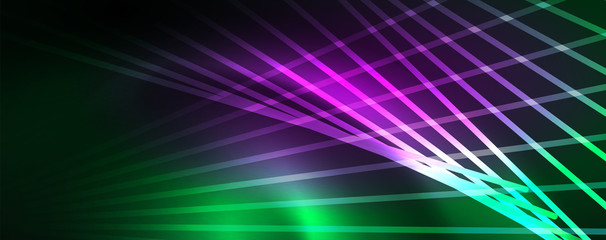 Obraz premium Vector neon light lines concept, abstract background