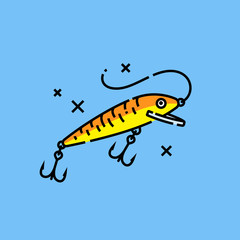 Fishing lure line icon