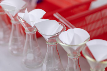 The study Separating by filtration the component substances from liquid mixture in Lab. 