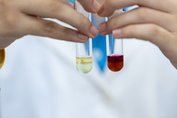The study Separating by filtration the component substances from liquid mixture in Lab. 